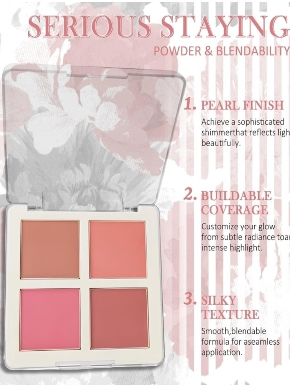 Creamy 4-Shade Cheek Palette - Pink & Coral